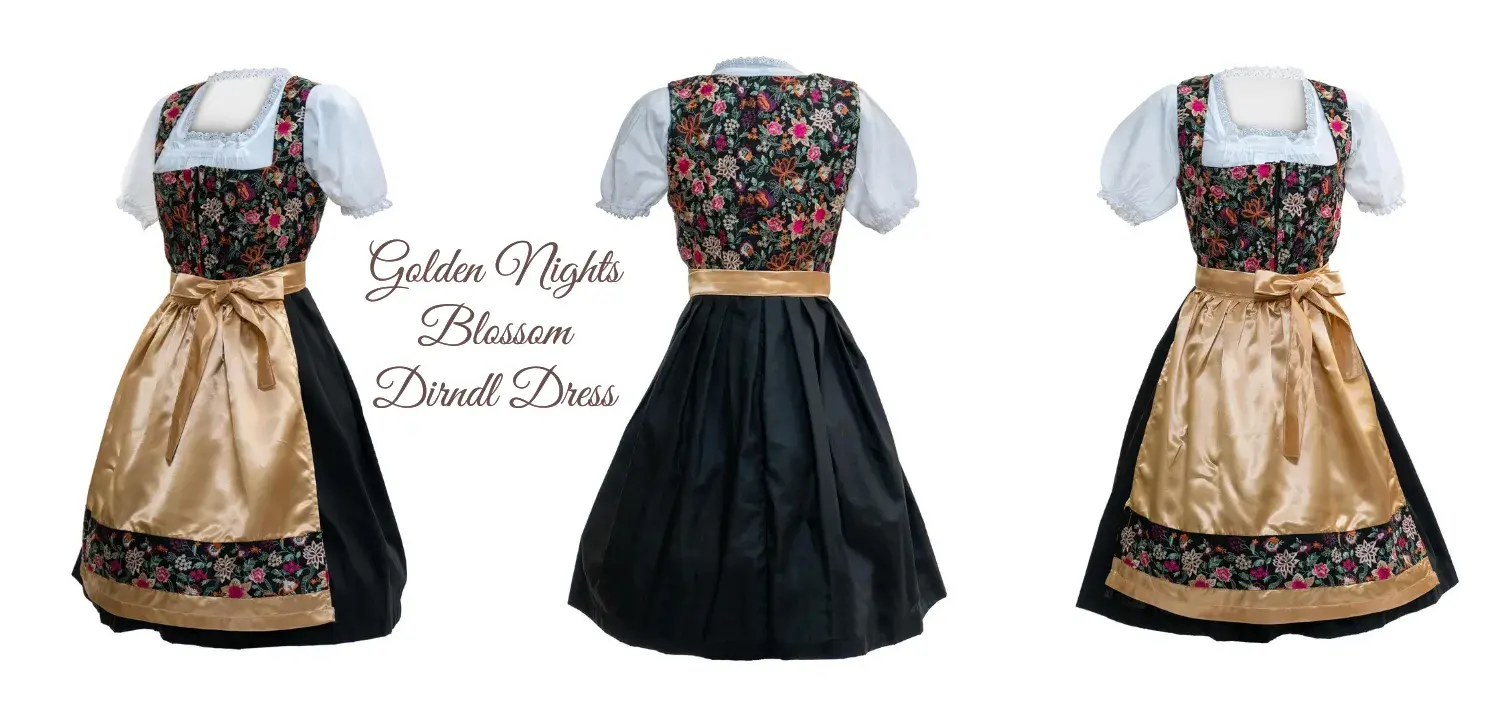 Golden Nights Blossom Dirndl Dress