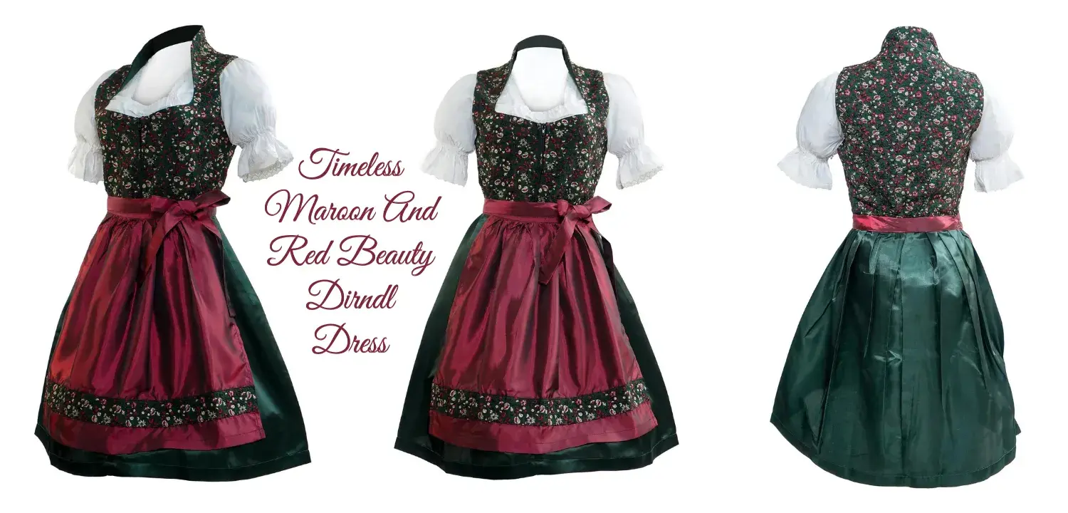Timeless Maroon And Red Beauty Dirndl Dress