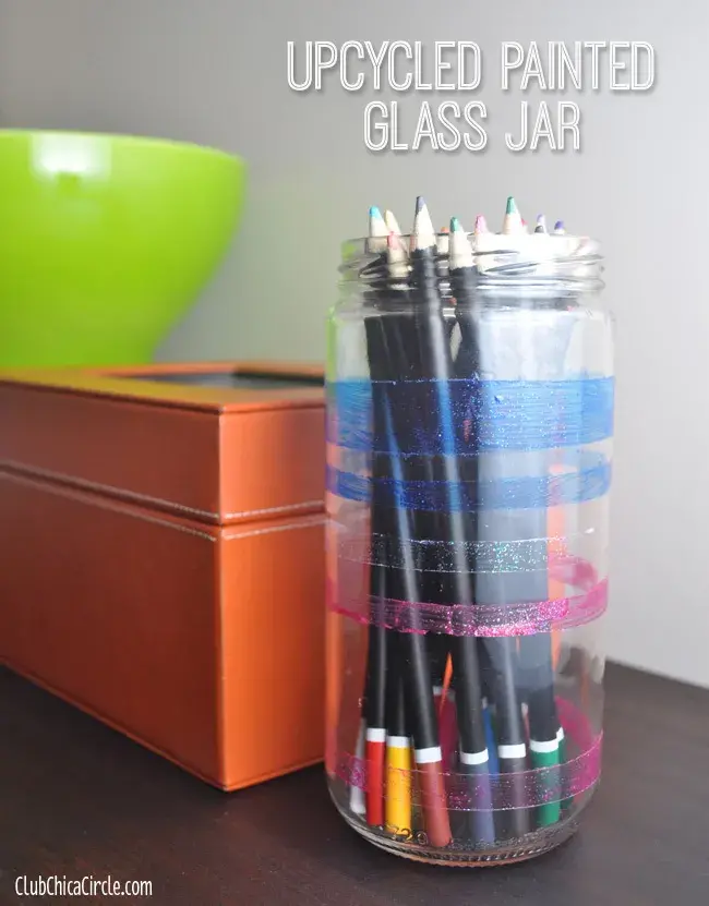 Upcycle jars for organizing pens