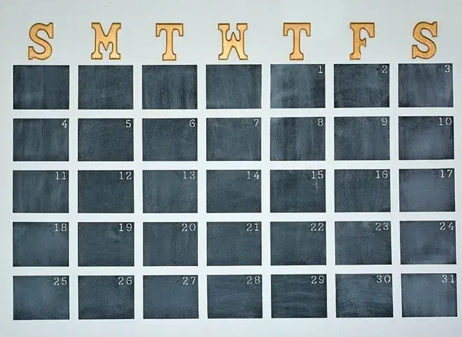 Create a DIY chalkboard calendar