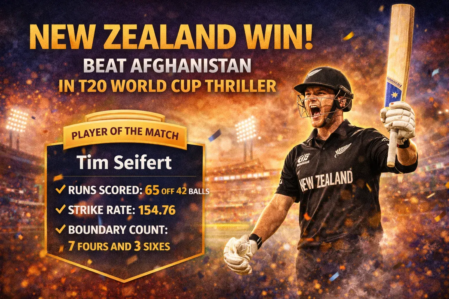 NZ vs AFG 4th T20 Match - Tim Seifert Powers NZ to 5-Wicket Win Blog Featured Image