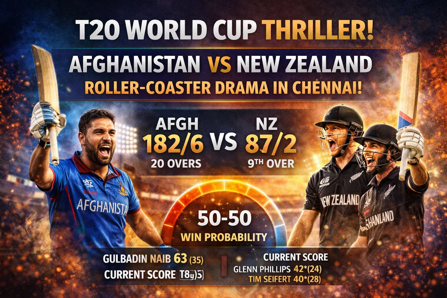 NZ vs AFG T2o World Cup Updates