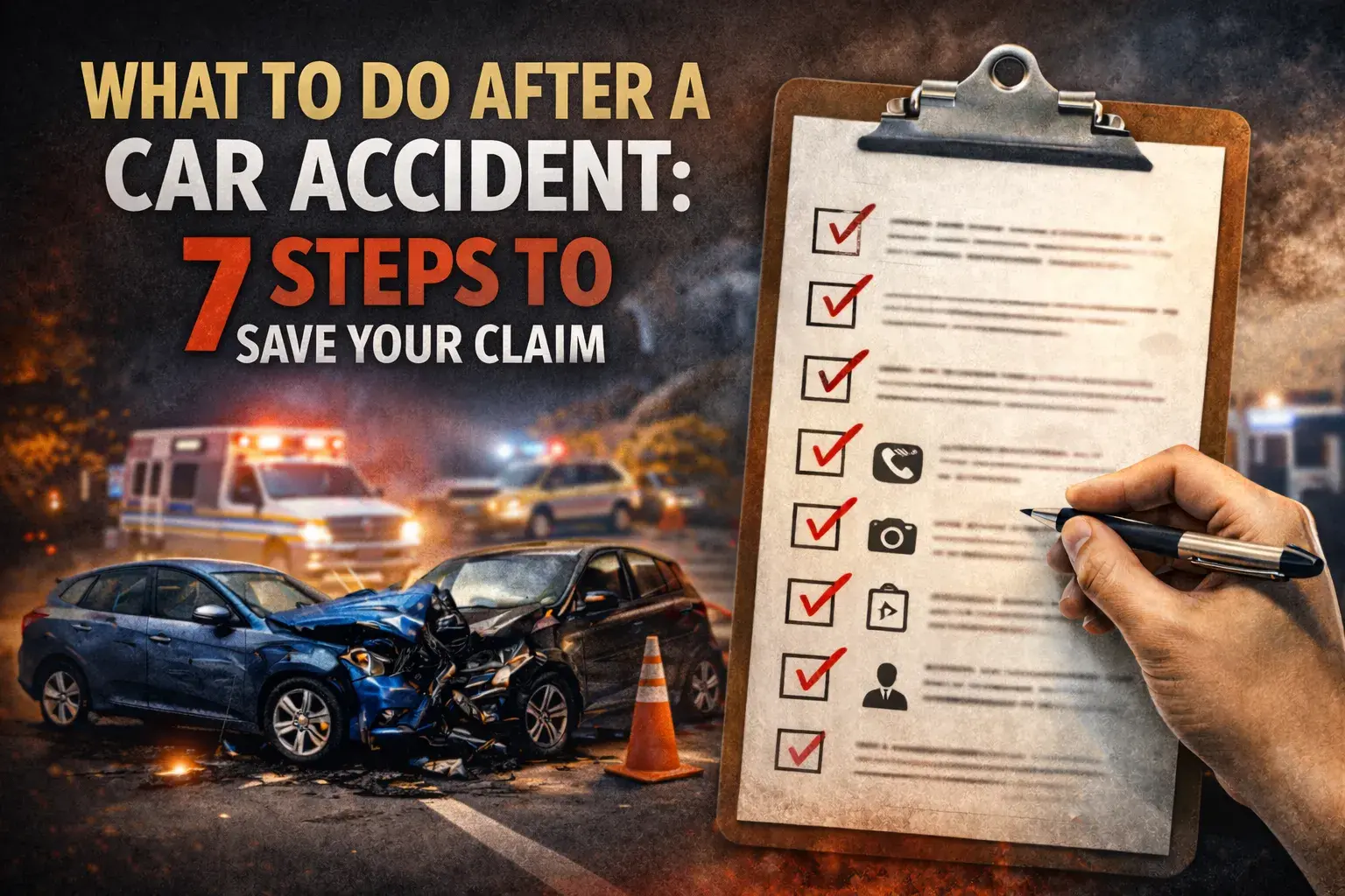 What to Do After a Car Accident? 7 Steps to Save Your Claim - Blog Featured Image