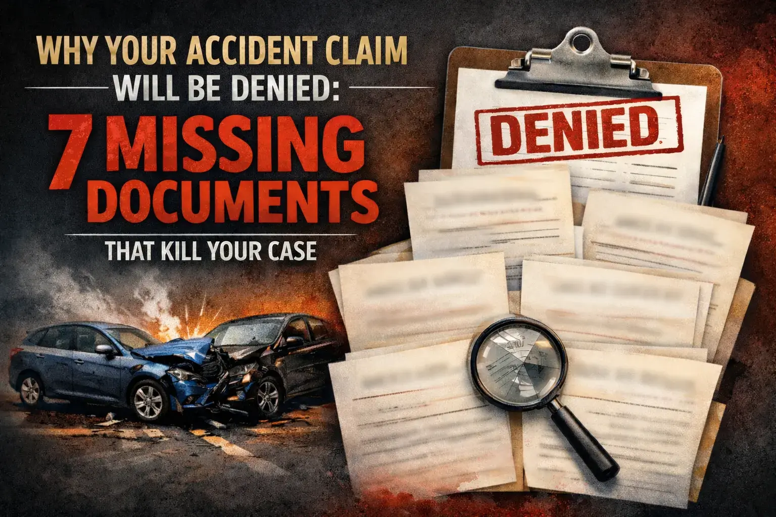 Why Your Accident Claim Will Get Denied? 7 Crucial Documents - Blog Featured Image