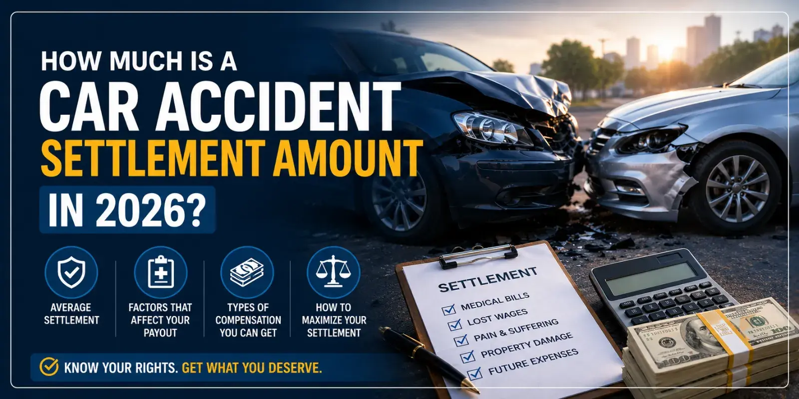 How Much Is a Car Accident Settlement Amount in 2026 - Blog Cover Image